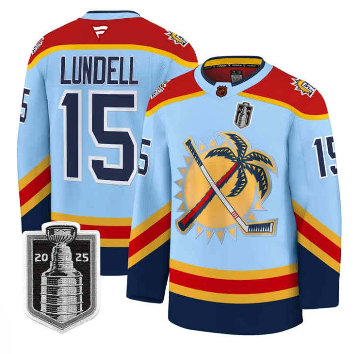 Anton Lundell Jersey #15 Florida Panthers 2025 Stanley Cup Final Stitched Blue