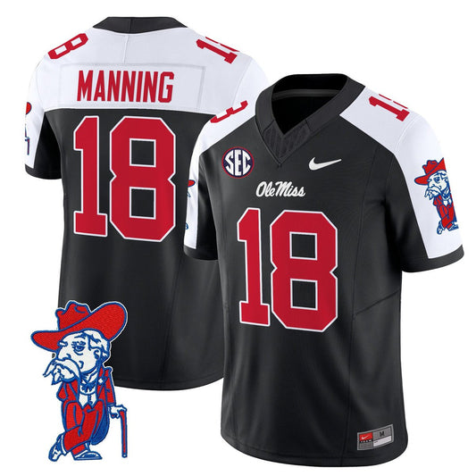 Archie Manning Jersey #18 Ole Miss Rebels 2025 Limited V2 Stitched Black Alternate