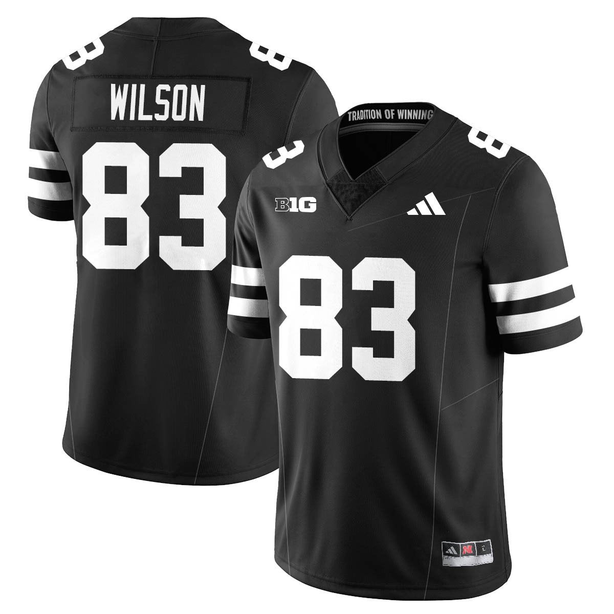 Archie Wilson Jersey #83 Nebraska Football 2025 Blackout Stitched Black