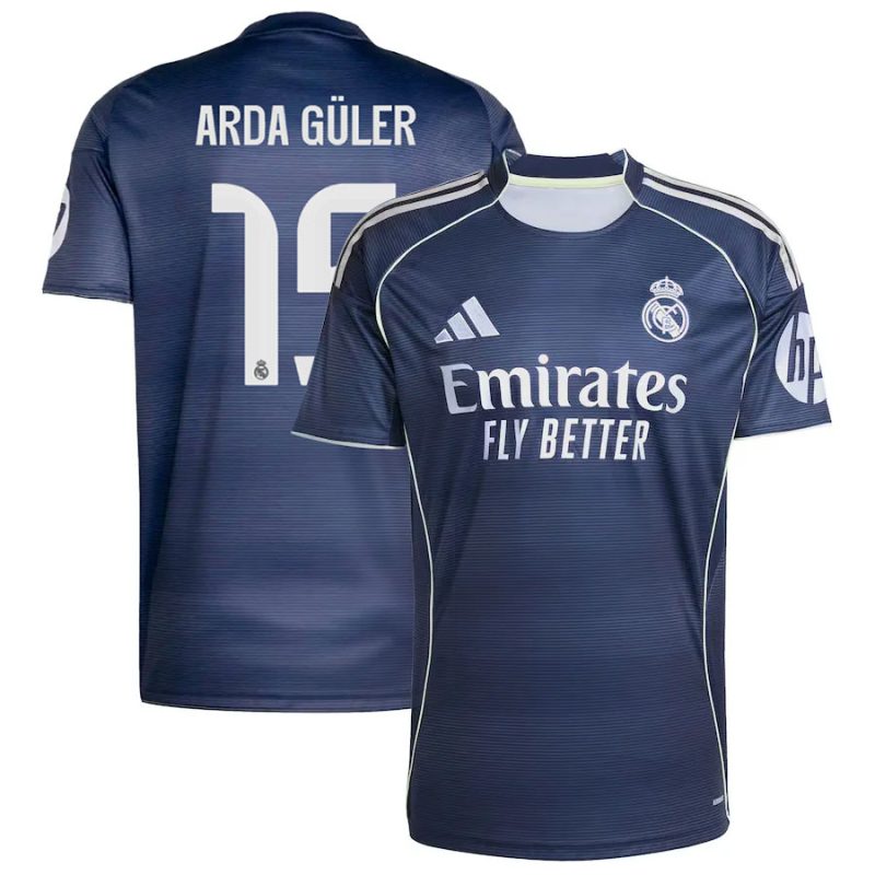 Arda Guler 15 Real Madrid 2025-26 Away Jersey – Blue