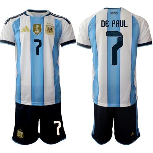 Argentina #7 DE PAUL Jersey National Team x World Cup 2026 Home White On Field Soccer