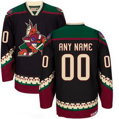 Arizona Coyotes Black Throwback Custom CCM Vintage Hockey Jersey