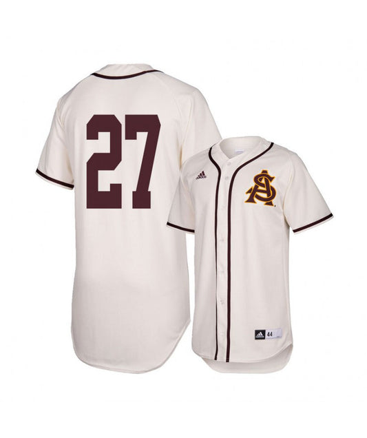Arizona State Sun Devils 27 Hunter Jump White Baseball Jersey