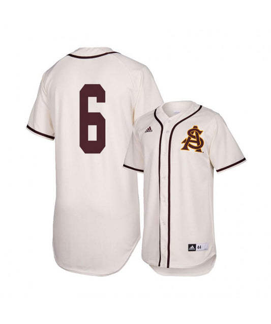Arizona State Sun Devils 6 Drew Swift White Baseball Jersey