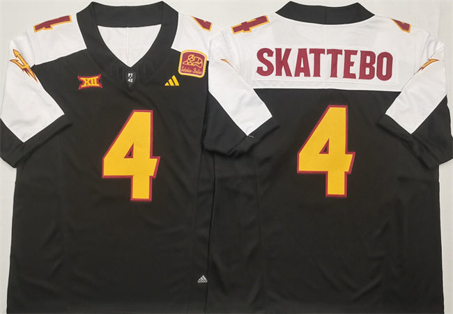 Arizona State Sun Devils #4 Cam Skattebo Black White 2024 F.U.S.E. Vapor Limited