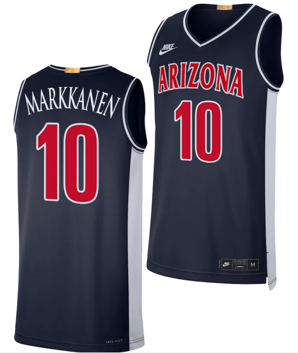 Arizona Wildcats Lauri Markkanen Jersey #10 Limited Retro Basketball 2023-24 Navy
