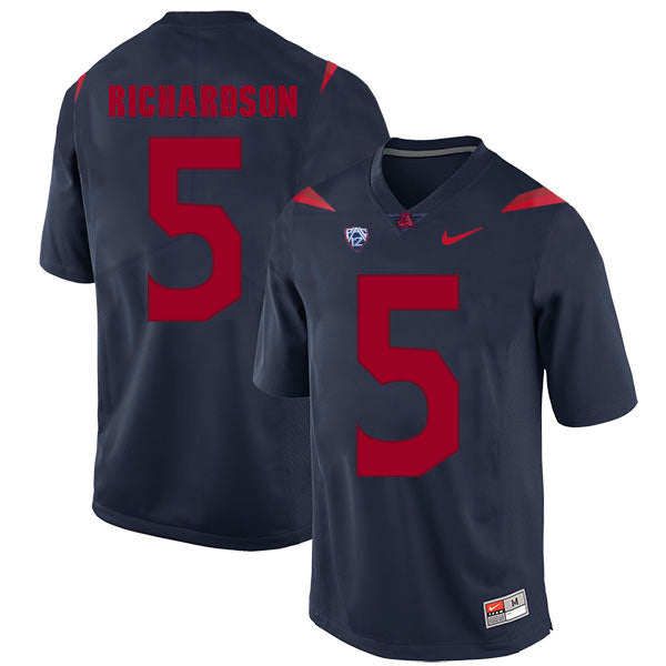 Arizona Wildcats #5 Shaquille Richardson NCAA Football Jersey Blue