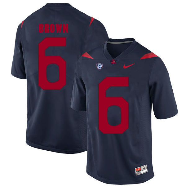 Arizona Wildcats #6 Shun Brown NCAA College Football Jersey Blue