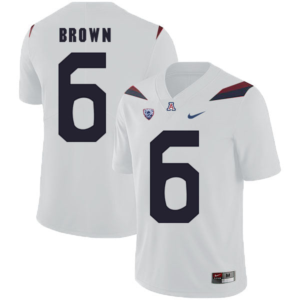 Arizona Wildcats #6 Shun Brown NCAA College Football Jersey White