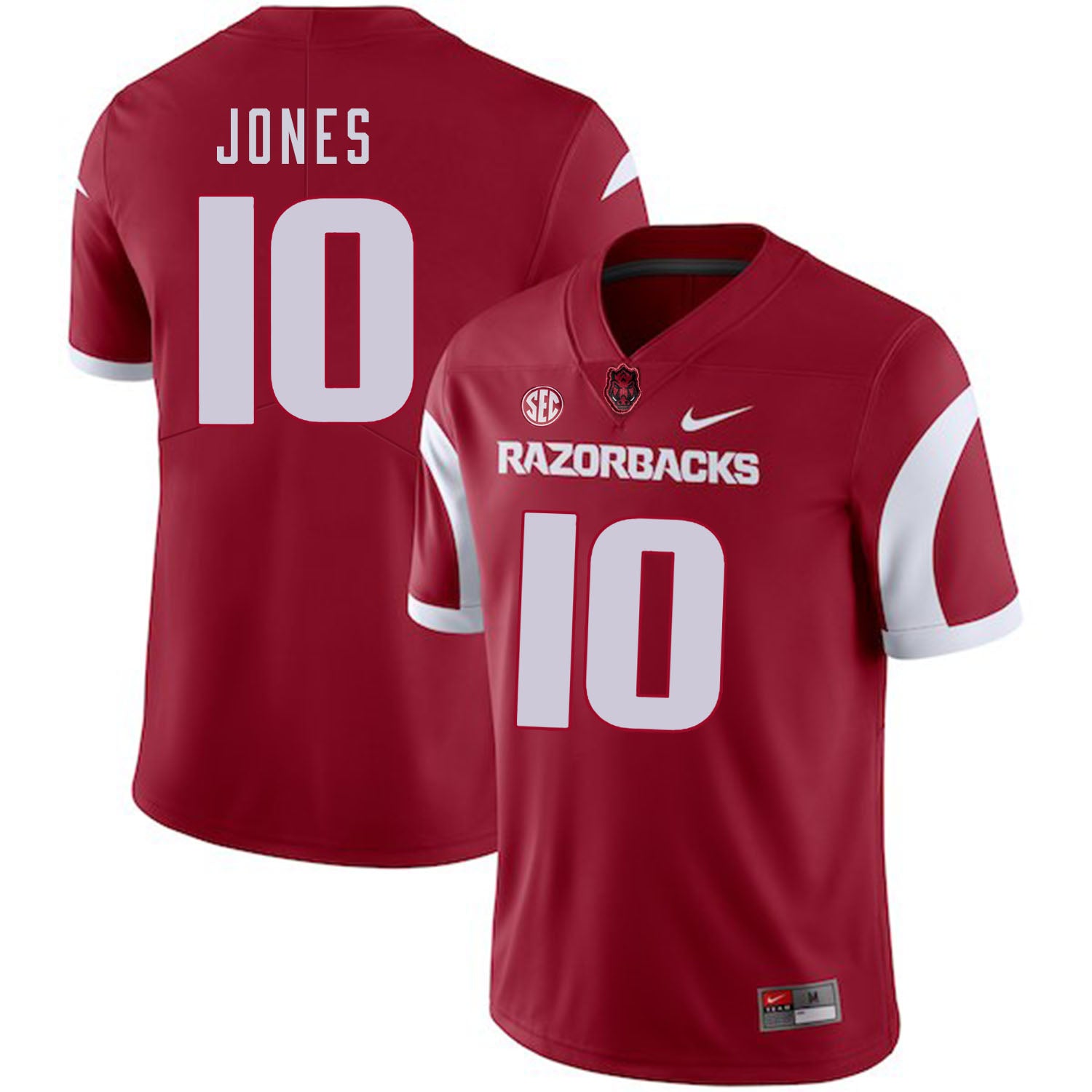 Arkansas Razorbacks #10 Jordan Jones College Football Jersey Red