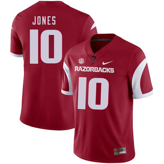 Arkansas Razorbacks #10 Jordan Jones College Football Jersey Red