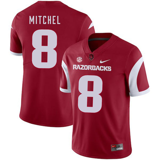 Arkansas Razorbacks #8 Tevin Mitchel College Football Jersey Red