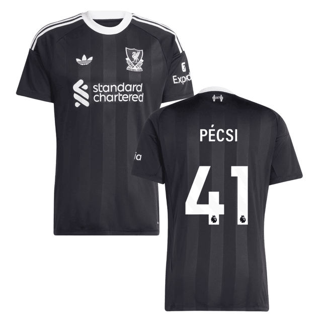 Ármin Pécsi 41 Liverpool 2025-26 Goalkeeper Match Jersey – Black