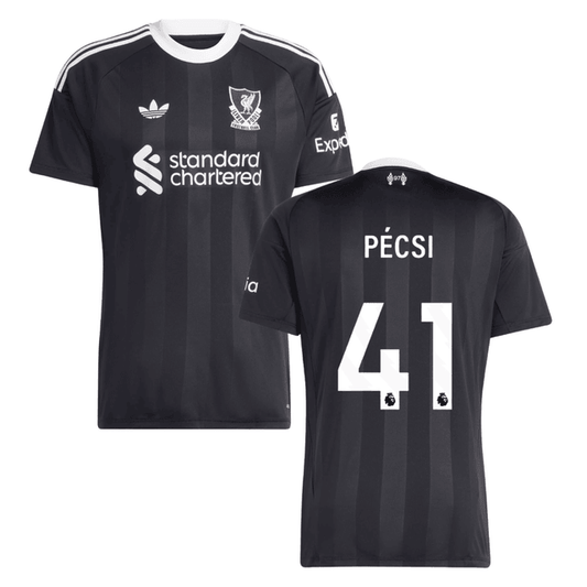 Ármin Pécsi 41 Liverpool 2025-26 Goalkeeper Match Jersey – Black