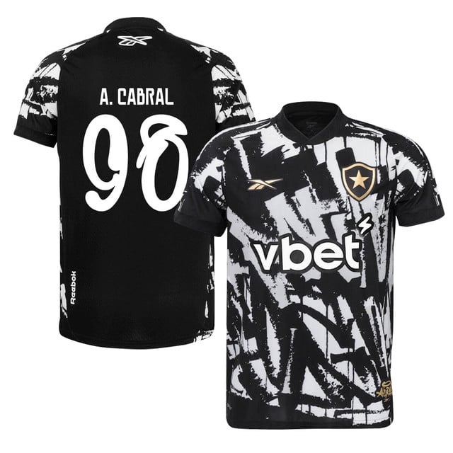 Arthur Cabral #98 Botafogo 2025-26 Fourth Jersey – Black