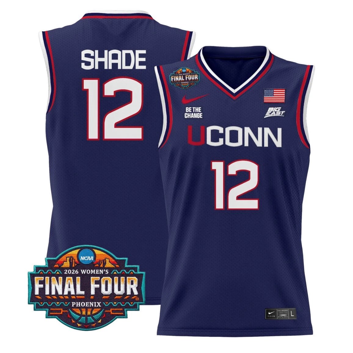 Ashlynn Shade Jersey #12 UConn Huskies 2026 Final Four Stitched Navy