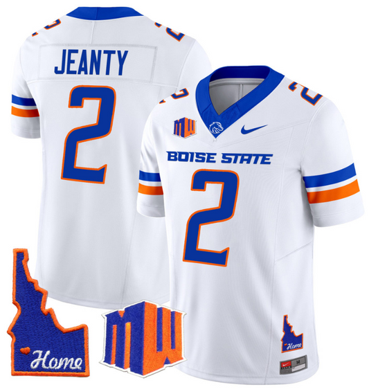 Ashton Jeanty Jersey #2 Boise State Broncos 2024 Home Patch Vapor Football White