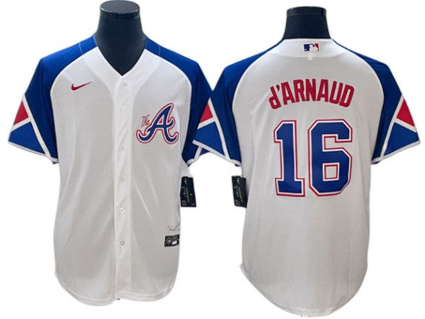 Atlanta Braves #16 Travis d'Arnaud White City Connect Jersey