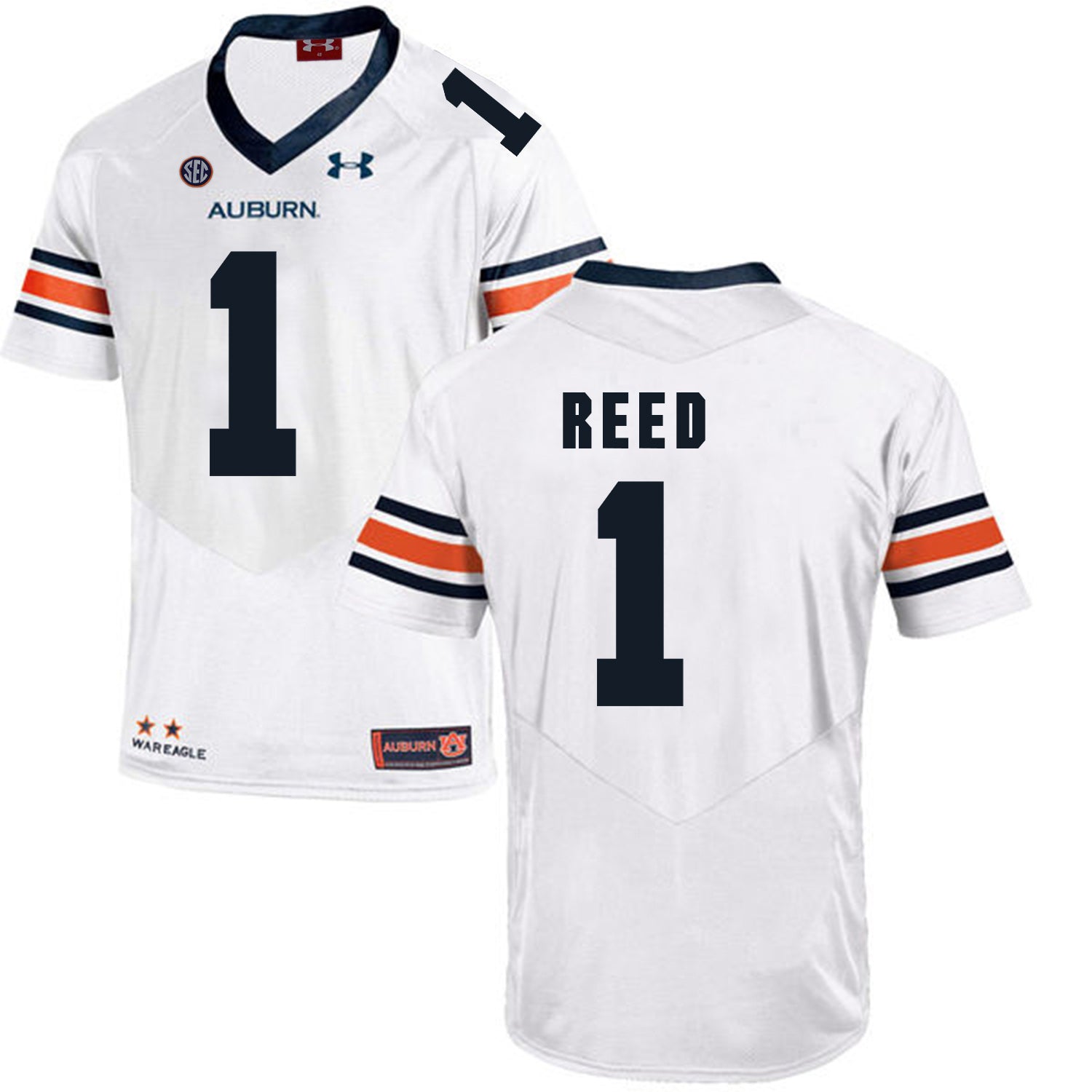 Auburn Tigers Under Armour #1 Trovon Reed Football Jersey White