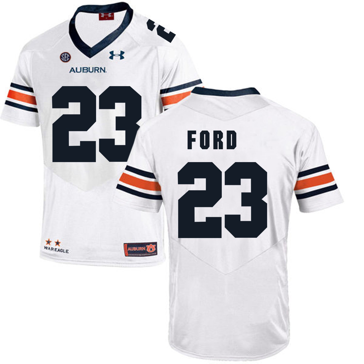 Auburn Tigers Under Armour #23 Rudy Ford Football Jersey White