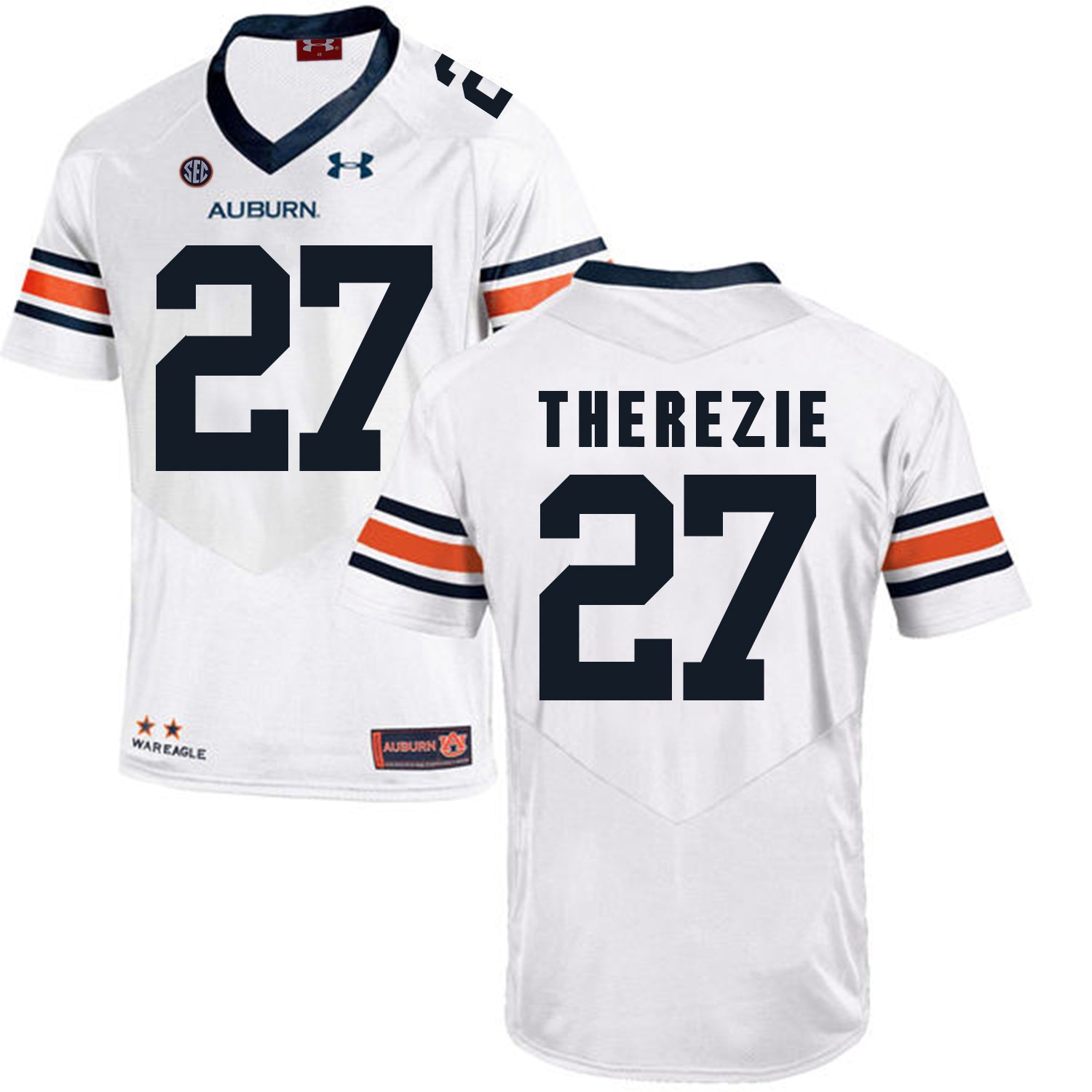 Auburn Tigers Under Armour #27 Robenson Therezie Football Jersey White
