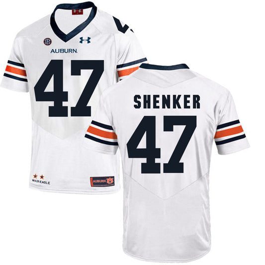 Auburn Tigers Under Armour #47 SHENKER Football Jersey White