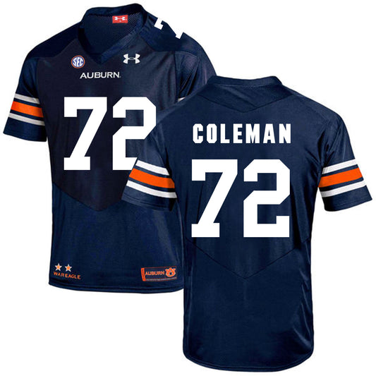 Auburn Tigers Under Armour #72 Shon Coleman Football Jersey Dark Blue