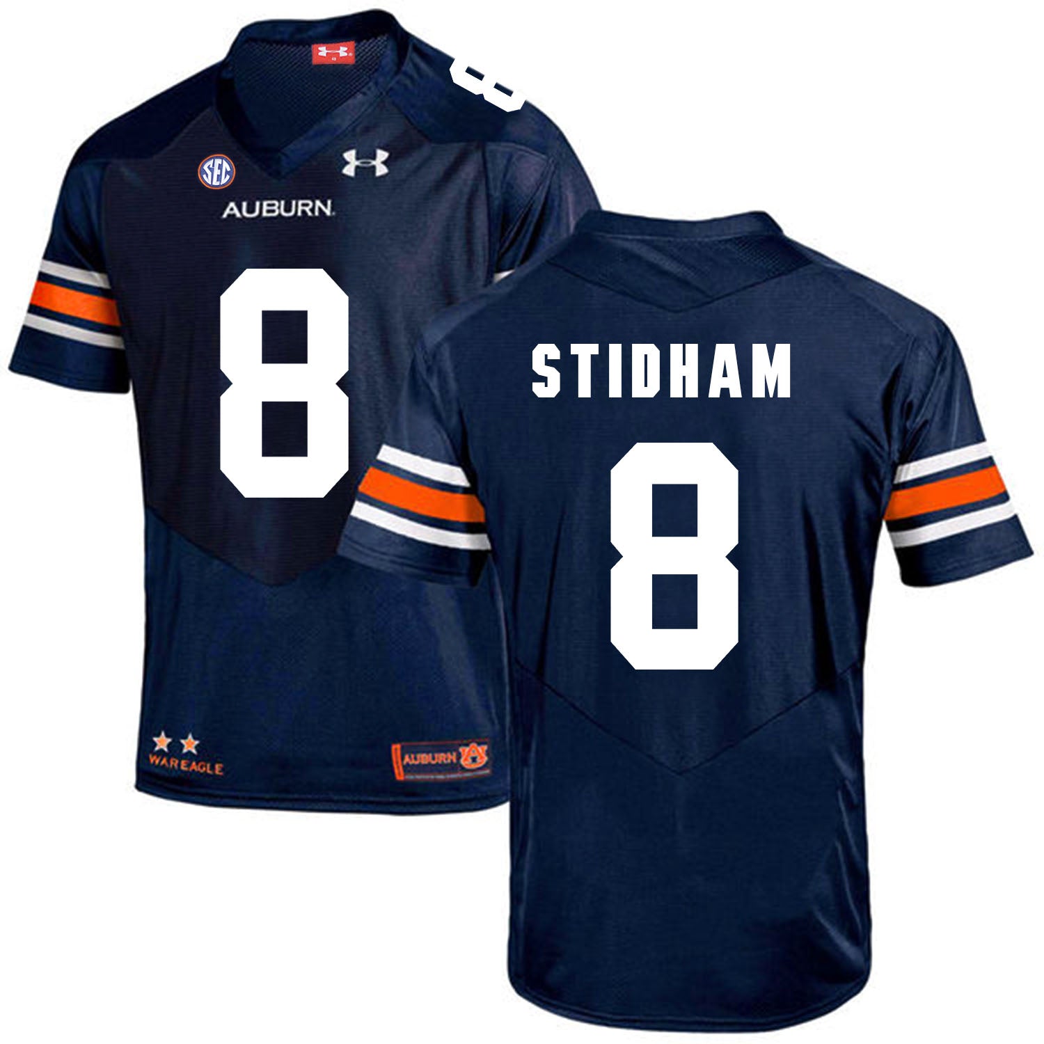 Auburn Tigers Under Armour #8 STIDHAM Football Jersey Dark Blue