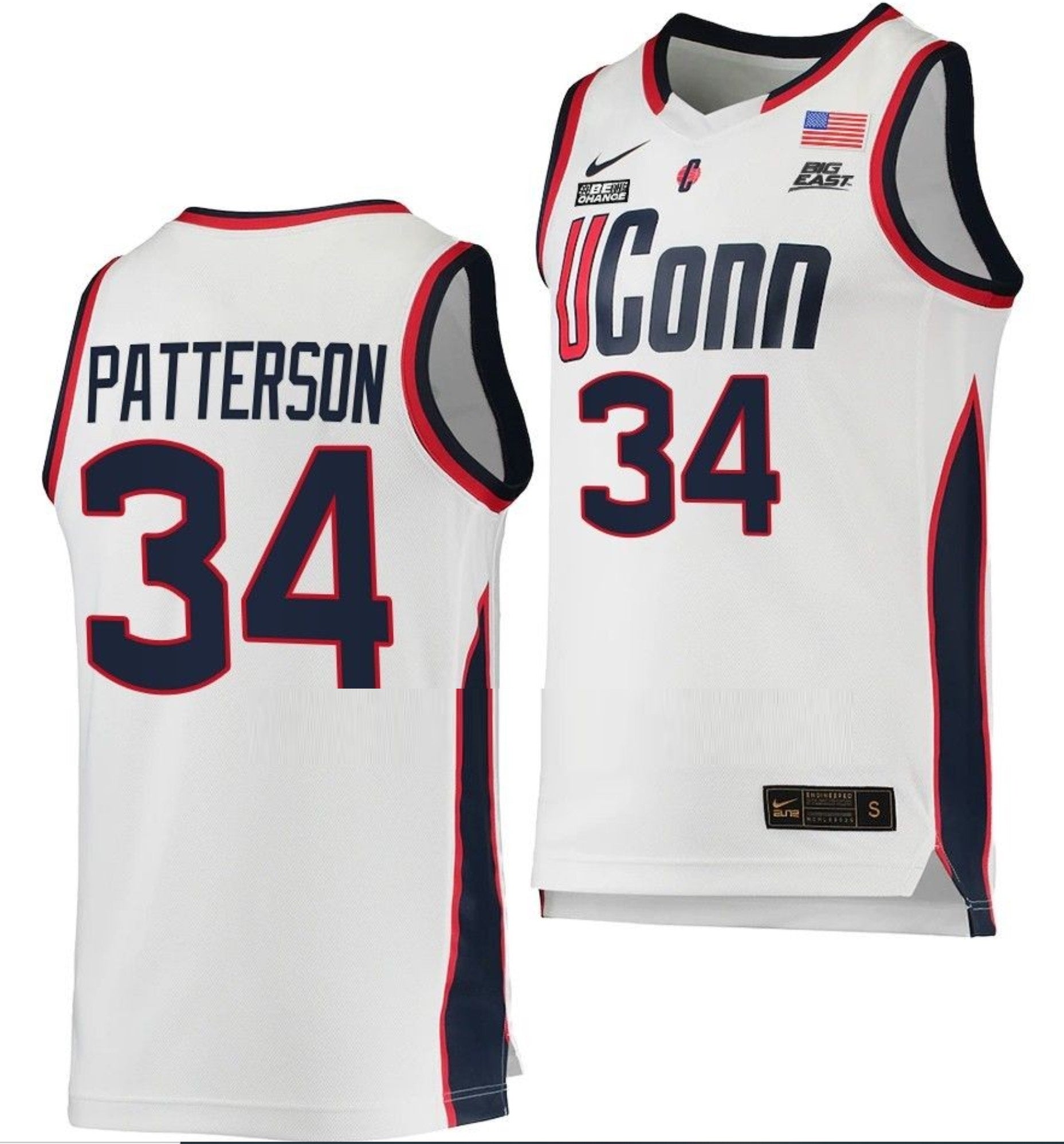 Ayanna Patterson Jersey UConn Huskies College Basketball White Replica #34