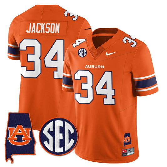 Bo Jackson Jersey #34 Auburn Tigers Alabama Patch Vapor Stitched Orange