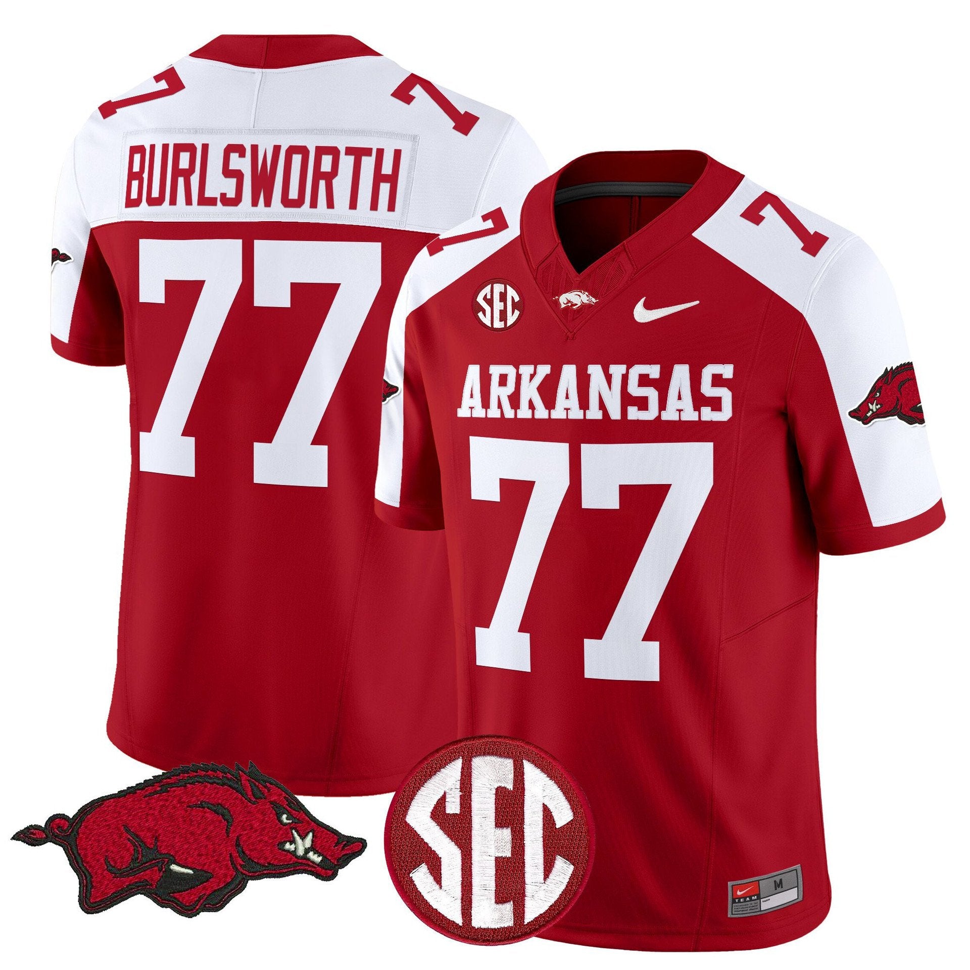 Brandon Burlsworth Jersey #77 Arkansas Razorbacks Limited Stitched Cardinal Alter