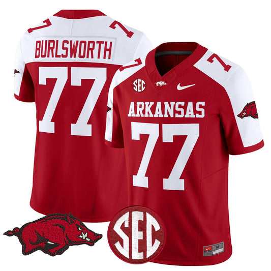 Brandon Burlsworth Jersey #77 Arkansas Razorbacks Limited Stitched Cardinal Alter