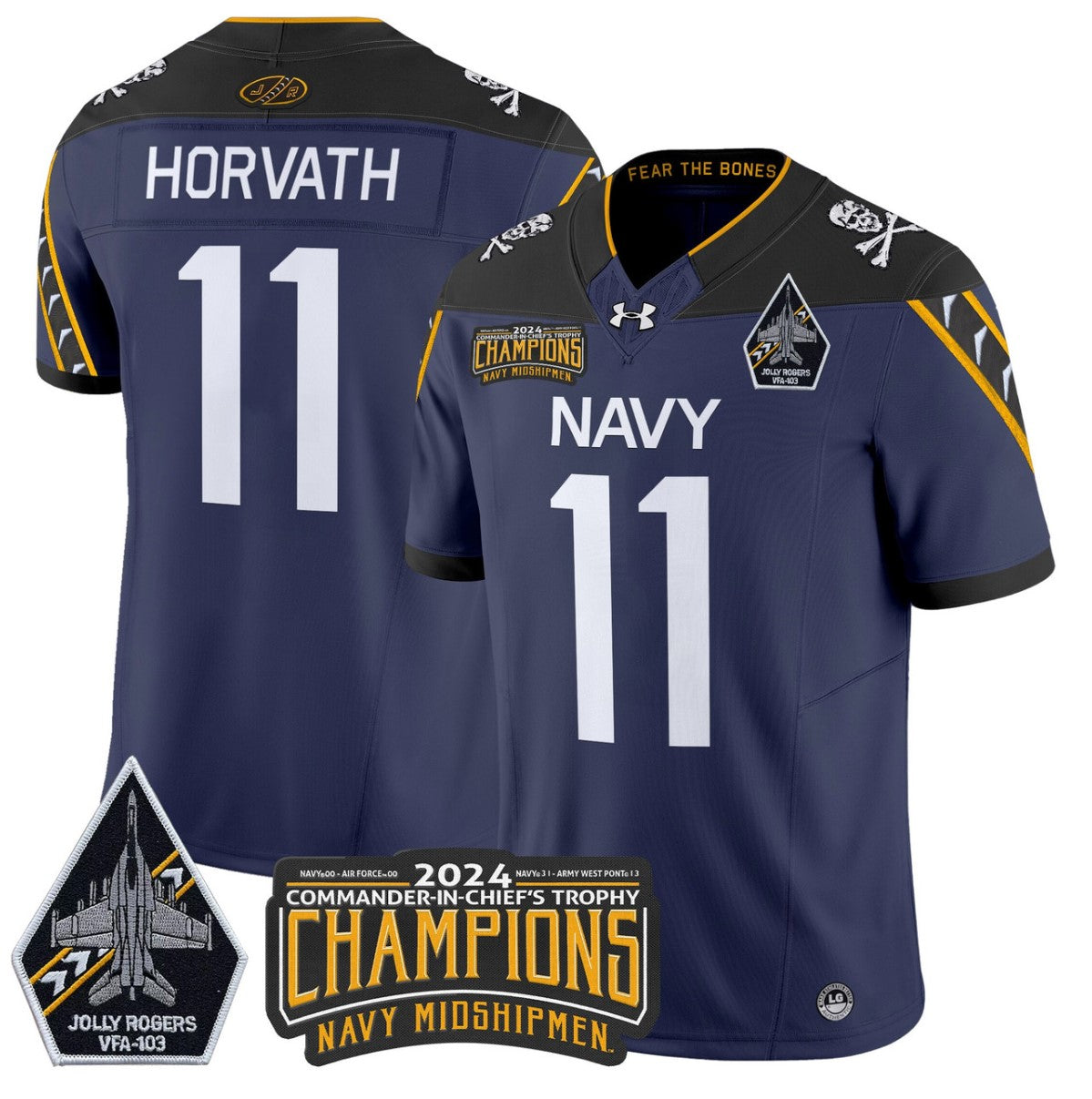 Blake Horvath Jersey 11 Navy Midshipmen Commander-in-chief's Trophy Navy