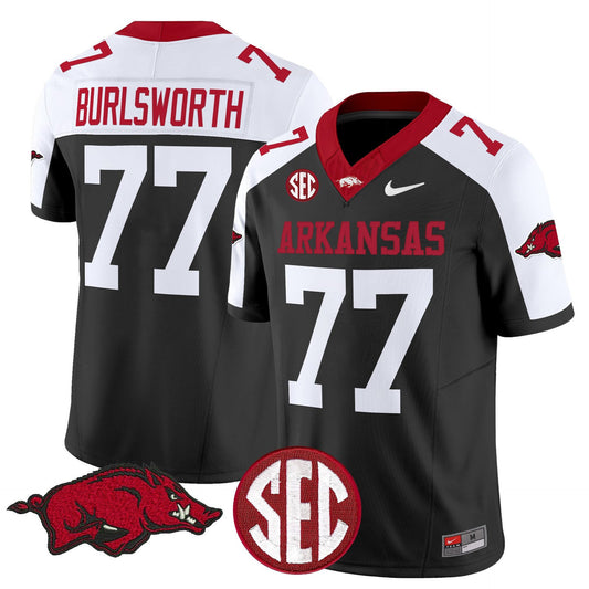 Brandon Burlsworth Jersey #77 Arkansas Razorbacks Limited Stitched Black Alter