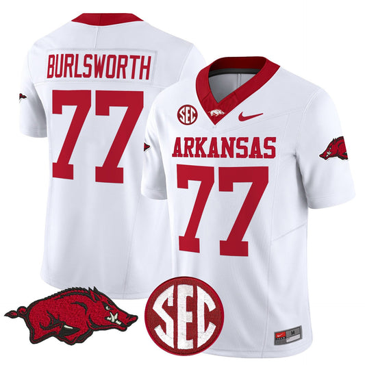 Brandon Burlsworth Jersey #77 Arkansas Razorbacks Limited Stitched White