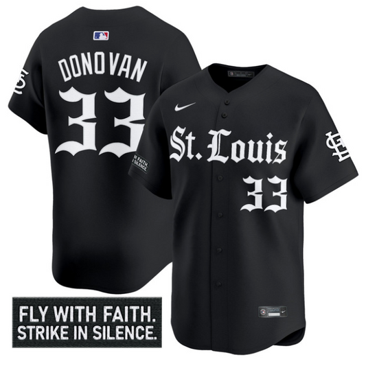 Brendan Donovan Jersey #33 St. Louis Cardinals Gothic Legacy Edition Vapor Stitched Black