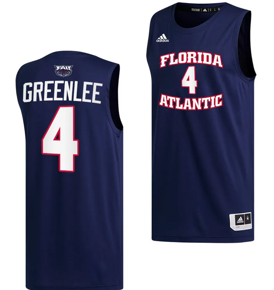 Bryan Greenlee Jersey #4 FAU Owls College Basketball Replica Navy