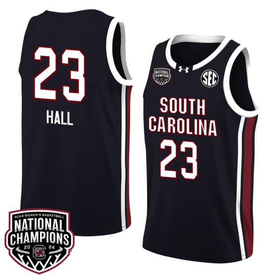 Bree Hall Jersey #23 South Carolina Gamecocks 2024 NCAA Basketball National Champions Black