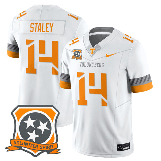 Braylon Staley Jersey #14 Tennessee Volunteers 2025 Spirit Stitched White