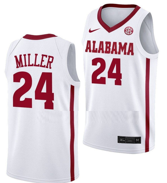 Brandon Miller Jersey Alabama Crimson Tide College Basketball White #24