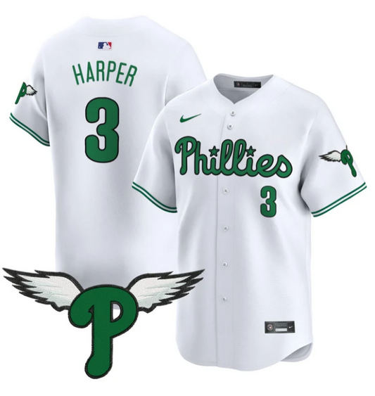 Bryce Harper Jersey #3 Philadelphia Phillies 2025 Vapor Premier Limited Stitched White
