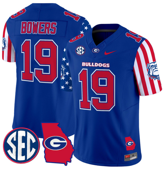 Brock Bowers Jersey #19 Georgia Bulldogs American Style Vapor Limited Football Stitched Royal