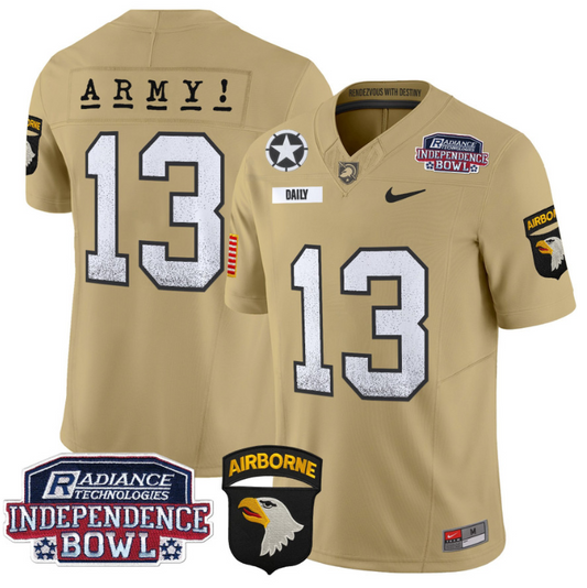 Bryson Daily Jersey #13 Army Black Knights Independence Bowl Patch Tan