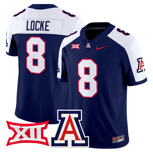 Braedyn Locke Jersey #8 Arizona Wildcats 2025 Limited Stitched Navy Alternate