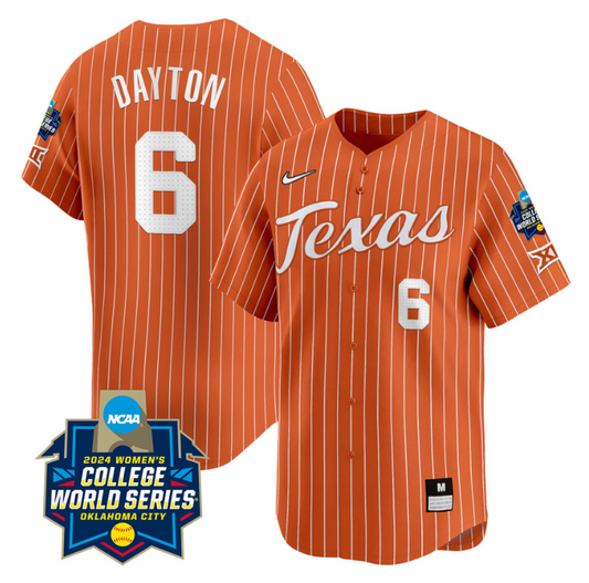 Bella Dayton Jersey #6 Texas AM Aggies 2024 College World Series Patch Vapor Premier Limited NCAA Baseball Stitched Pinstripe Orange