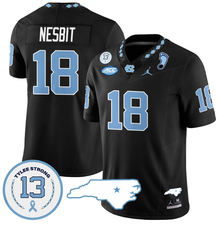 Bryson Nesbit Jersey #18 North Carolina Tar Heels Vapor College Football Stitched Blue