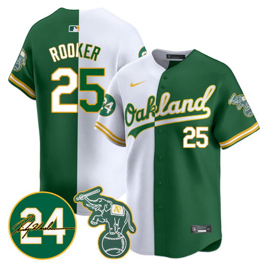 Brent Rooker Jersey #25 Oakland Athletics 2025 Rickey Henderson Memorial Stitched Split