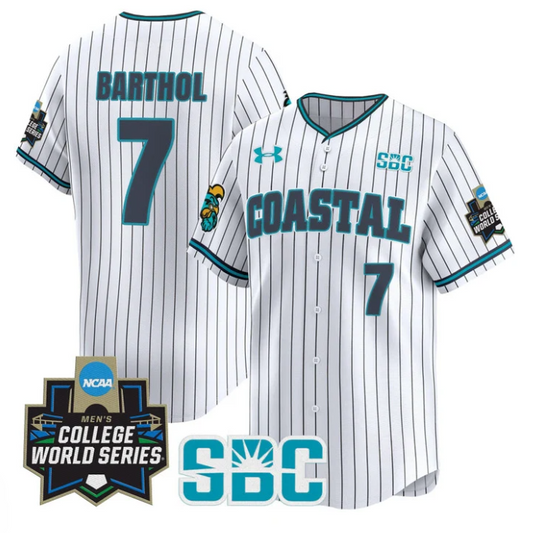 Blake Barthol Jersey #7 Coastal Carolina Chanticleers 2025 World Series Stripe