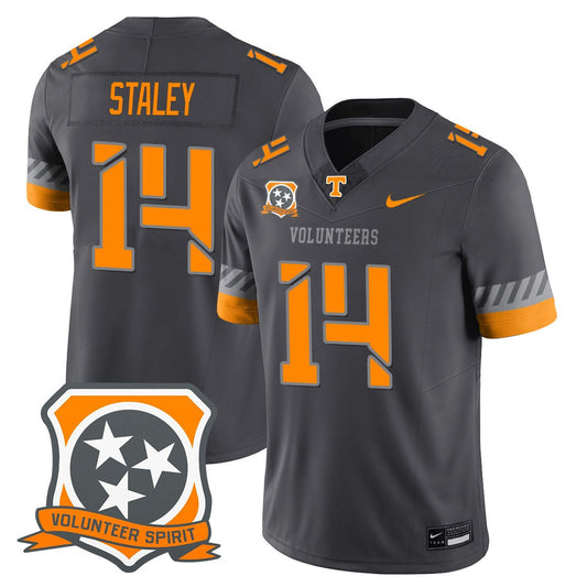 Braylon Staley Jersey #14 Tennessee Volunteers 2025 Spirit Stitched Smokey Gray