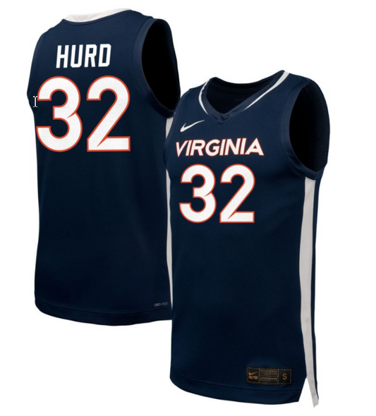 Breona Hurd Jersey #32 Virginia Cavaliers NIL Basketball Navy